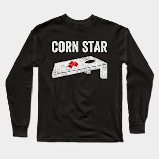 Corn Star Funny Corn Hole Player Long Sleeve T-Shirt